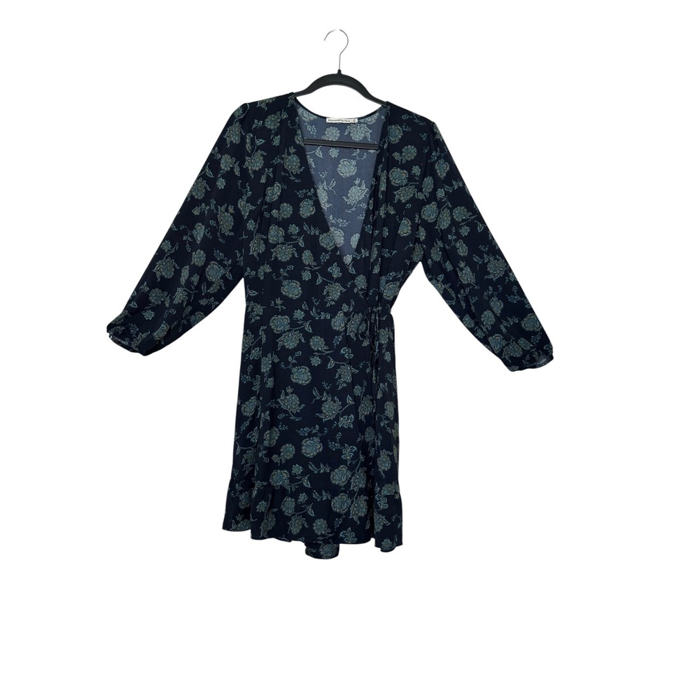 Abercrombie & Fitch Navy Floral Wrap Mini Dress